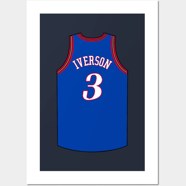 Allen Iverson Philadelphia Jersey Qiangy Wall Art by qiangdade